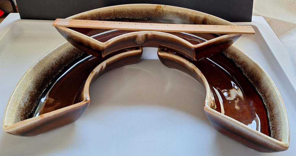 Pfaltzgraff Gourmet Brown Drip Lazy Susan Three Replacement Sections 11.5" #130